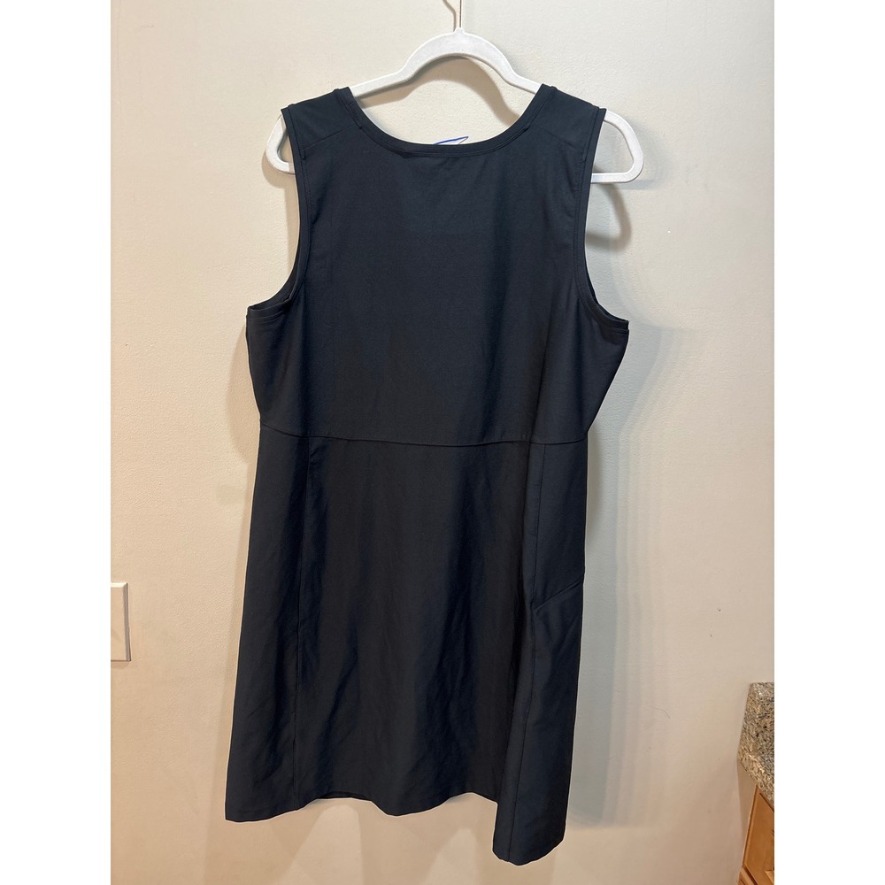 NWT LL Bean Fitness Sleeveless Dress Black XL Reg Activewear Pocket Athletic - Picture 2 of 5